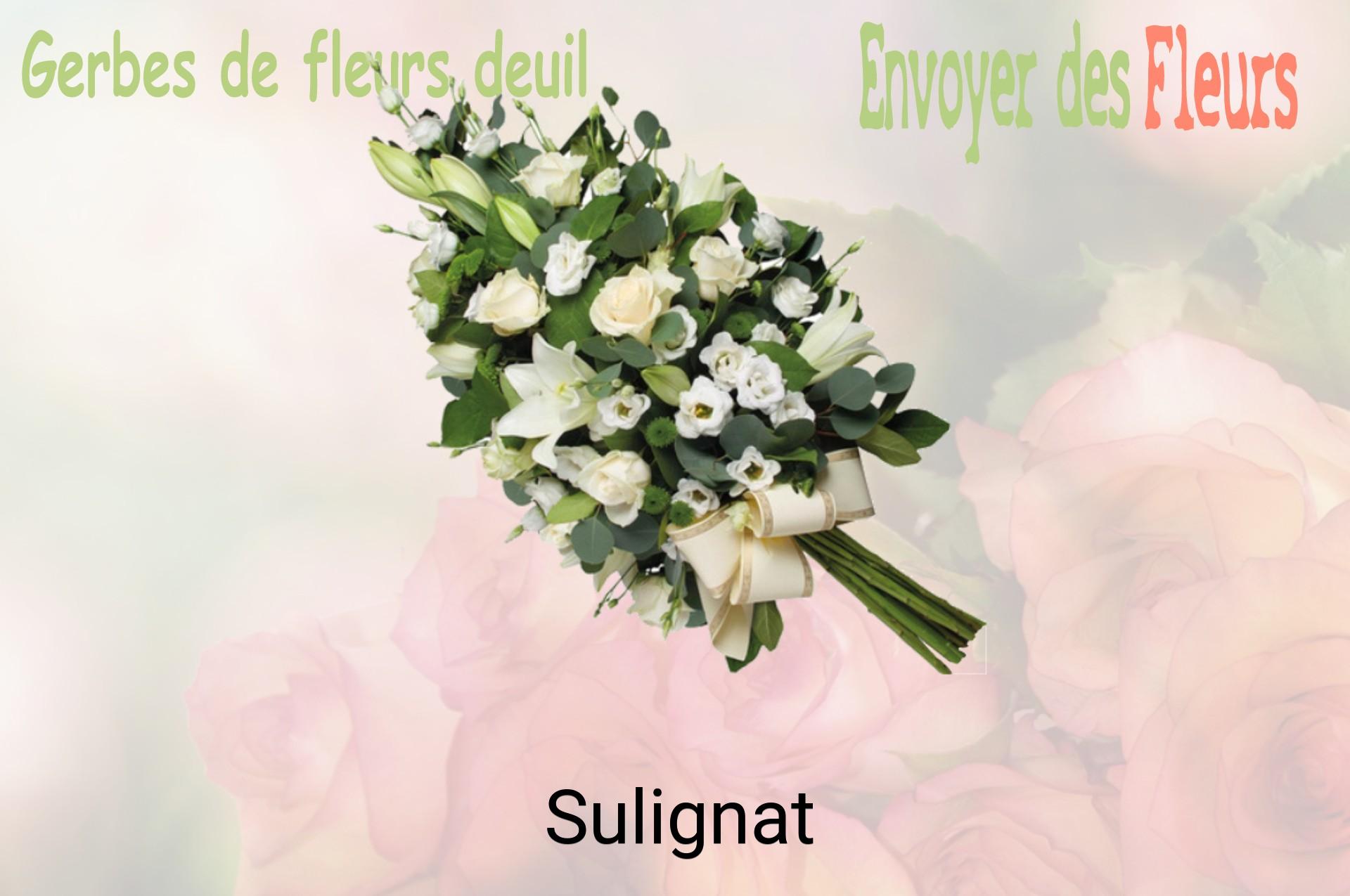 Gerbe de fleurs de deuil livrée à Sulignat